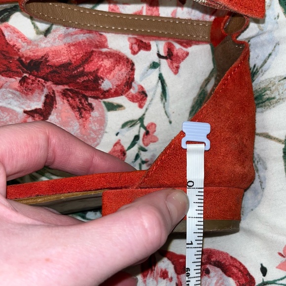 Real Italian Red suede sandals with a 0.75" inch heel by Borgo Giannotti - Picture 10 of 11